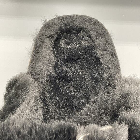 New Fitory Women’s Open Toe Slipper With Faux Rabbit lining Black Size 8 - Picture 5 of 9